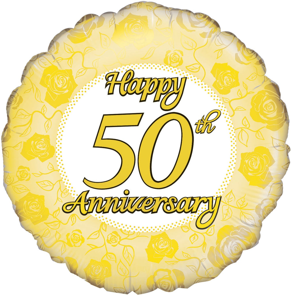 18" Happy 50th Anniversary Oaktree Foil Balloon