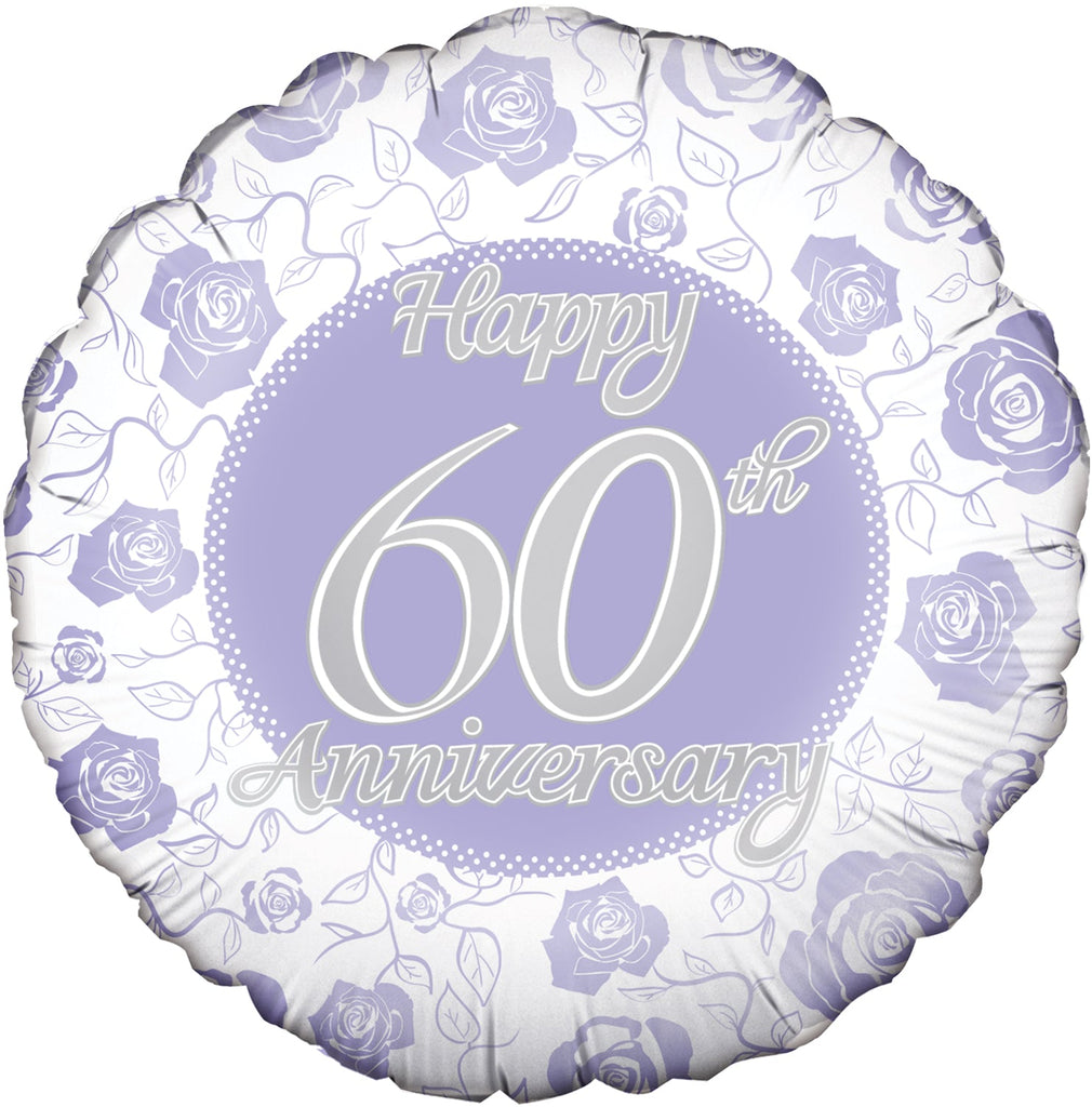 18" Happy 60th Anniversary Oaktree Foil Balloon