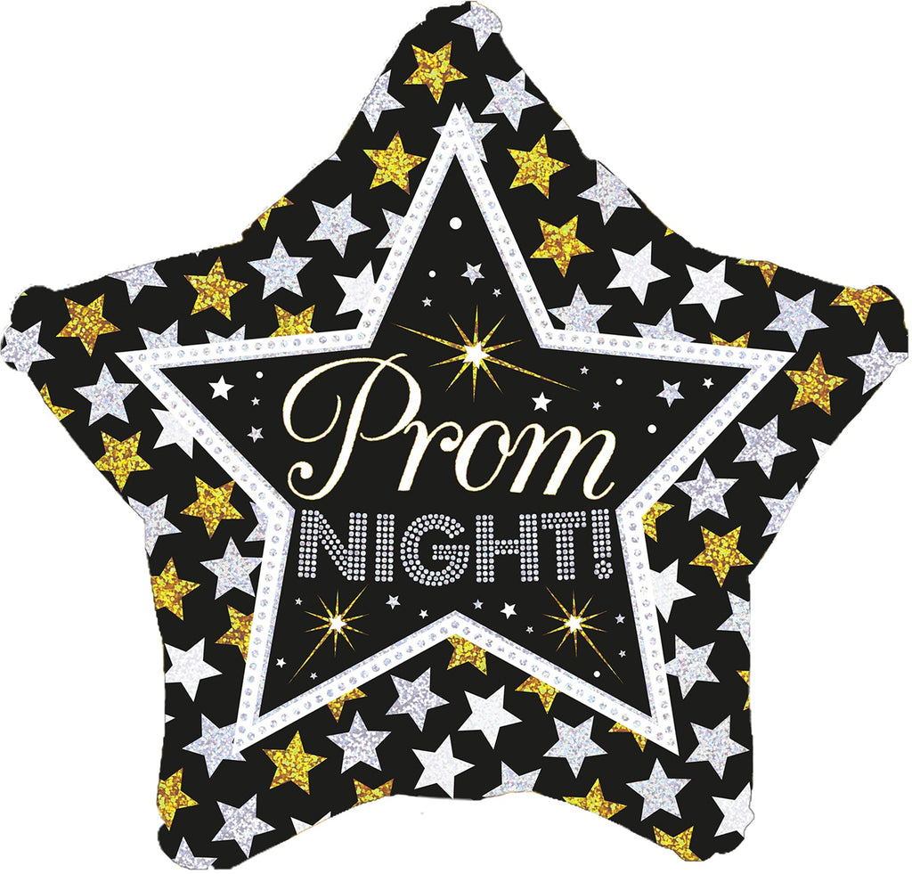 18" Prom Night Stars Holographic Oaktree Foil Balloon