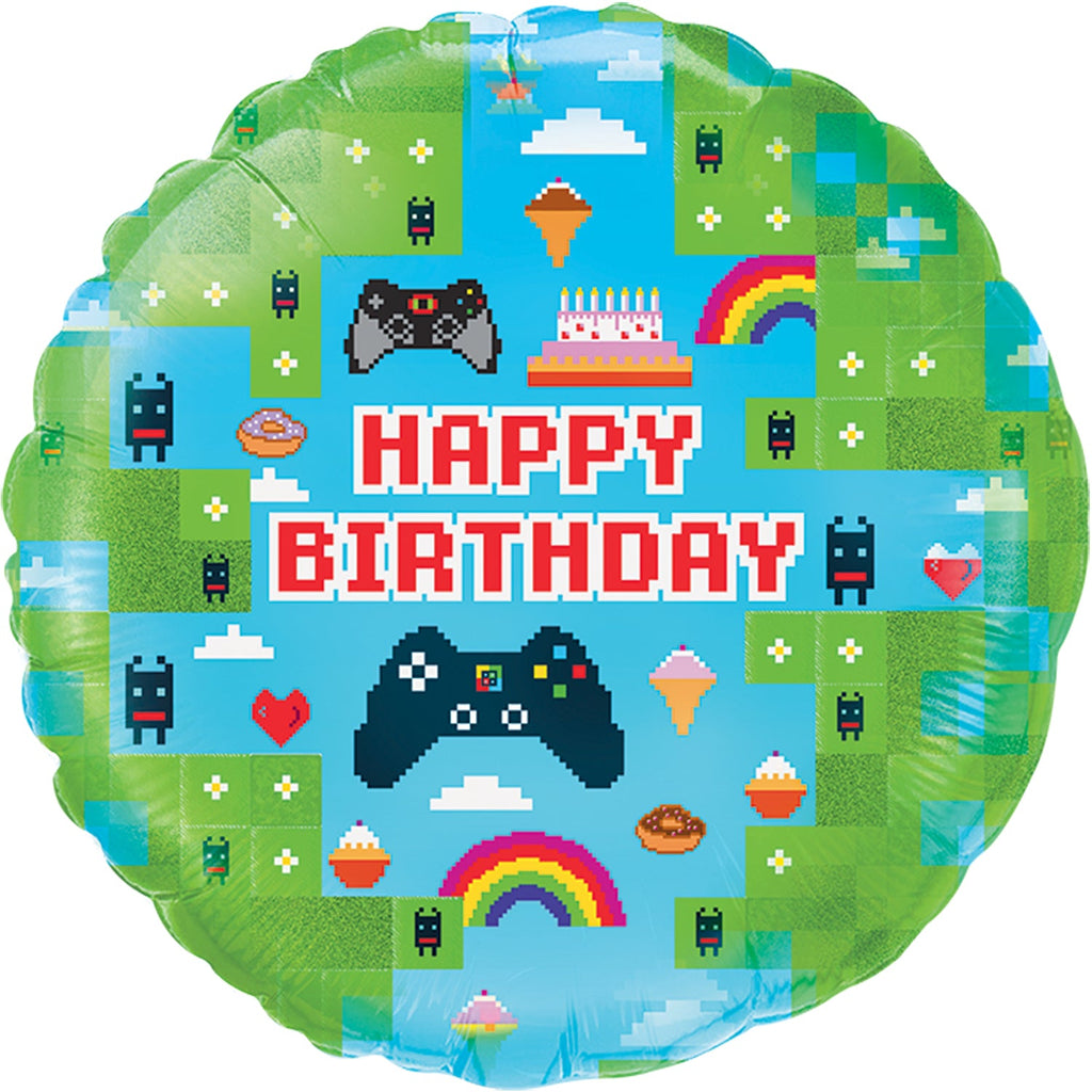 18" Blox Game Birthday Holographic Oaktree Foil Balloon