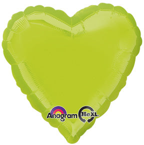 18" Kiwi Green Decorator Heart Packaged Balloon