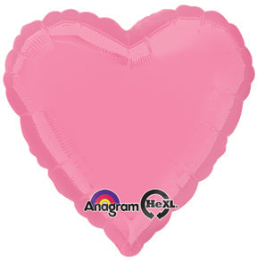 18" Bright Bubble Gum Pink Decorator Heart Anagram Brand Balloon