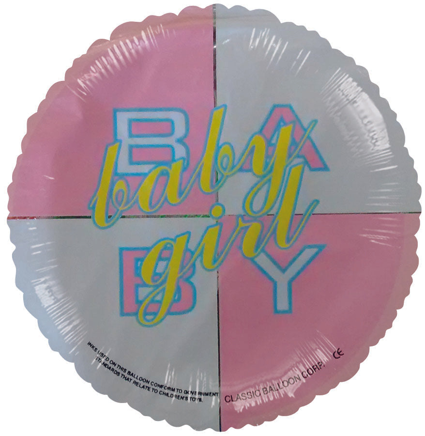 4" Airfill Only Baby Girl Block Balloon