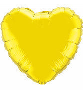 36" Heart Foil Mylar Balloon Citrine Yellow