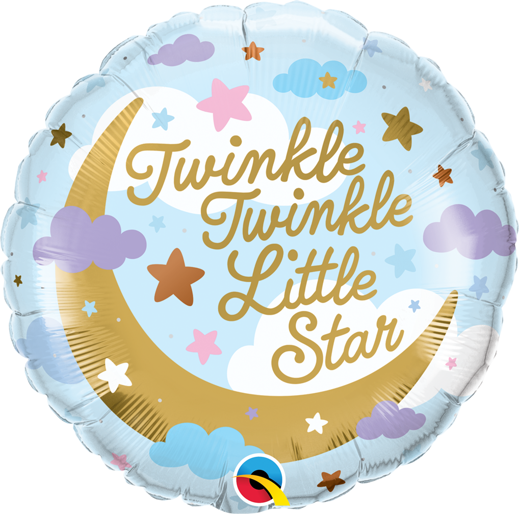 18" Round Print Twinkle Twinkle Little Star Foil Balloon