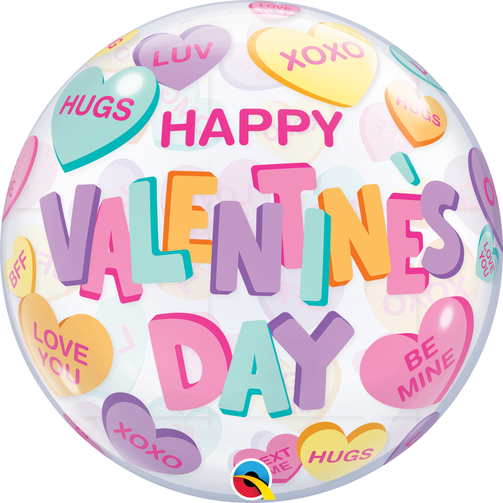 22" Valentine's Candy Hearts Bubble Balloon
