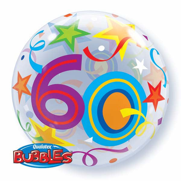 22" 60 Brilliant Stars Plastic Bubble Balloons