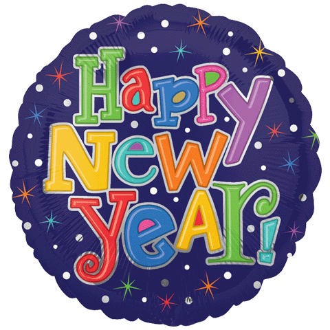 18" Multi-Color Happy New Year Balloon