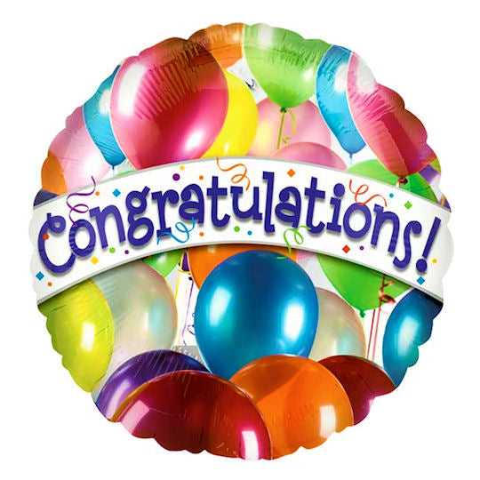 18" Congratulations Many Balloons