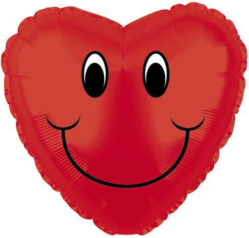4" Airfill Only Smiley Face Heart Balloon