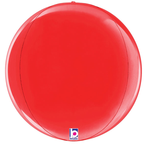 15" Multi-Sided (22" Deflated) Dimensionals Red Globe Foil Balloon