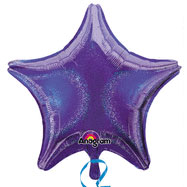 32" Anagram Brand Jumbo Holographic Star Purple Dazzler Star Balloon