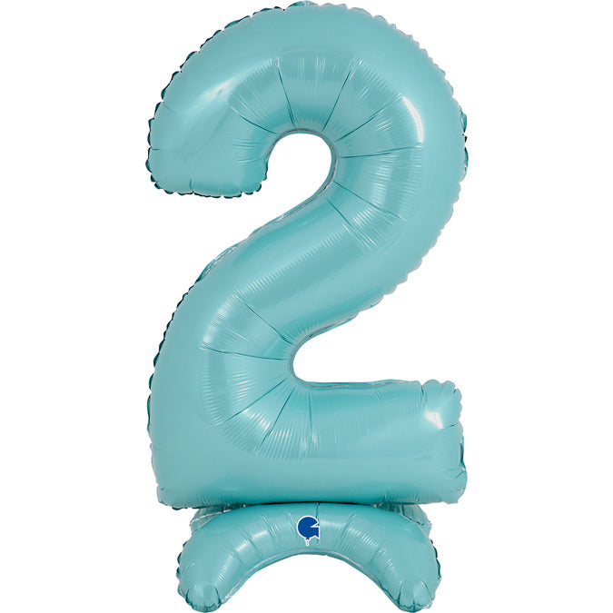 25" Number Standup 2 Pastel Blue Foil Balloon