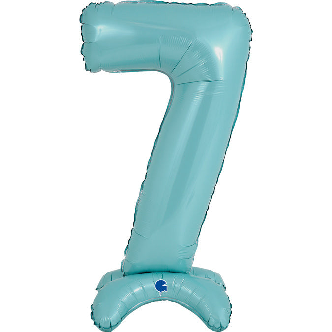 25" Number Standup 7 Pastel Blue Foil Balloon