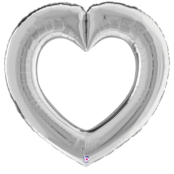 41" Shape Packaged Linking Heart Silver Foil Balloon