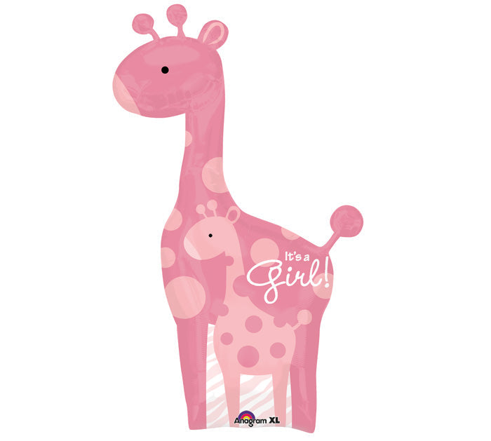 42" Safari Baby Girl Giraffe Balloon