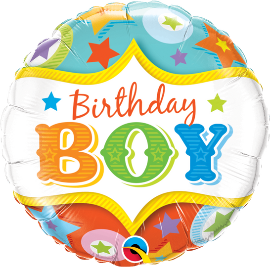 18" Birthday Boy Circus Stars Balloon
