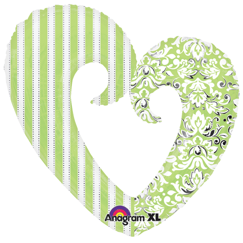 32" Honeydew Open Heart SuperShape Balloon