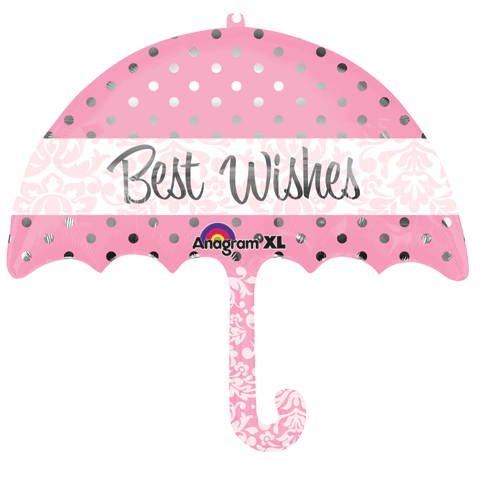 30" Best Wishes Umbrella SuperShape Balloon