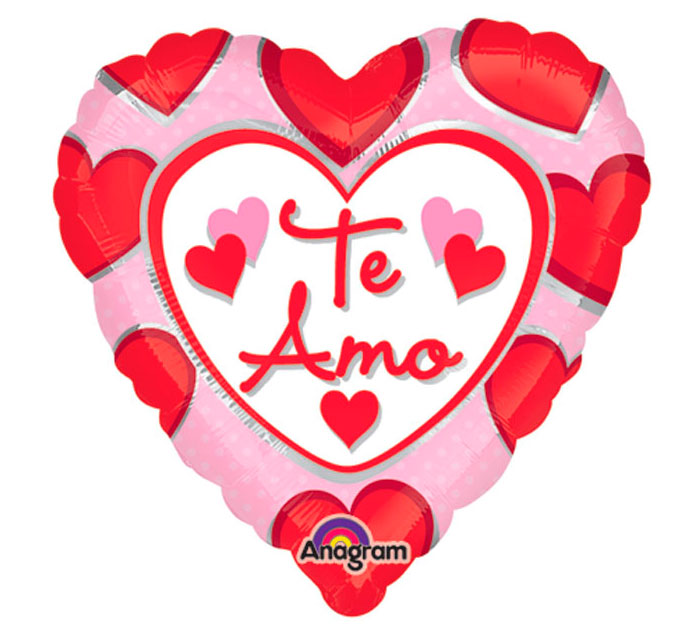 9" Airfill Only Te Amo Hearts Balloon (Spanish)