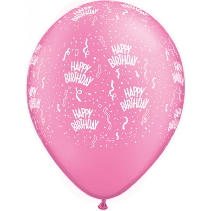 11" Birthday-A-Round Neon Assortment (50 Per Bag) Latex Balloons