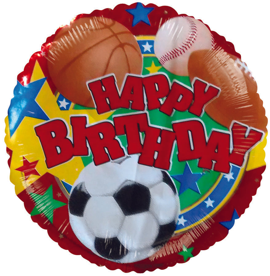4" Airfill Only Happy Birthday Sports Balloon