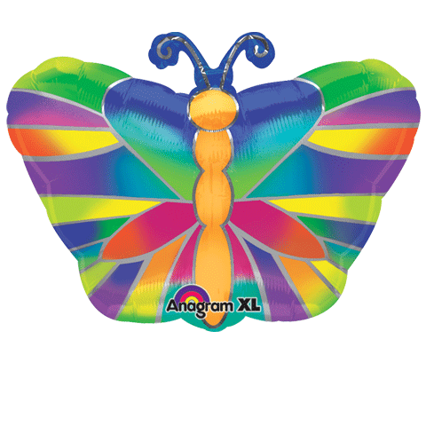 Junior Shape Tropical Butterfly Balloon Packaged