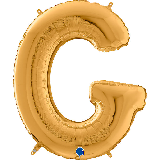 26" Midsize Letter Shape G Gold Foil Balloon