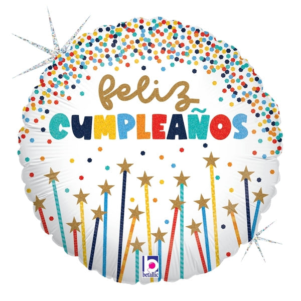 18" Holographic Velas de Estrellas de Cumpleaños Foil Balloon