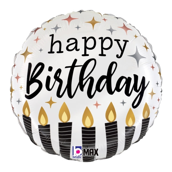 18" MAX Float Satin Metallic Birthday Candles Foil Balloon