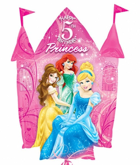 35" Disney Princesses 5th Birthday Castle Balloon