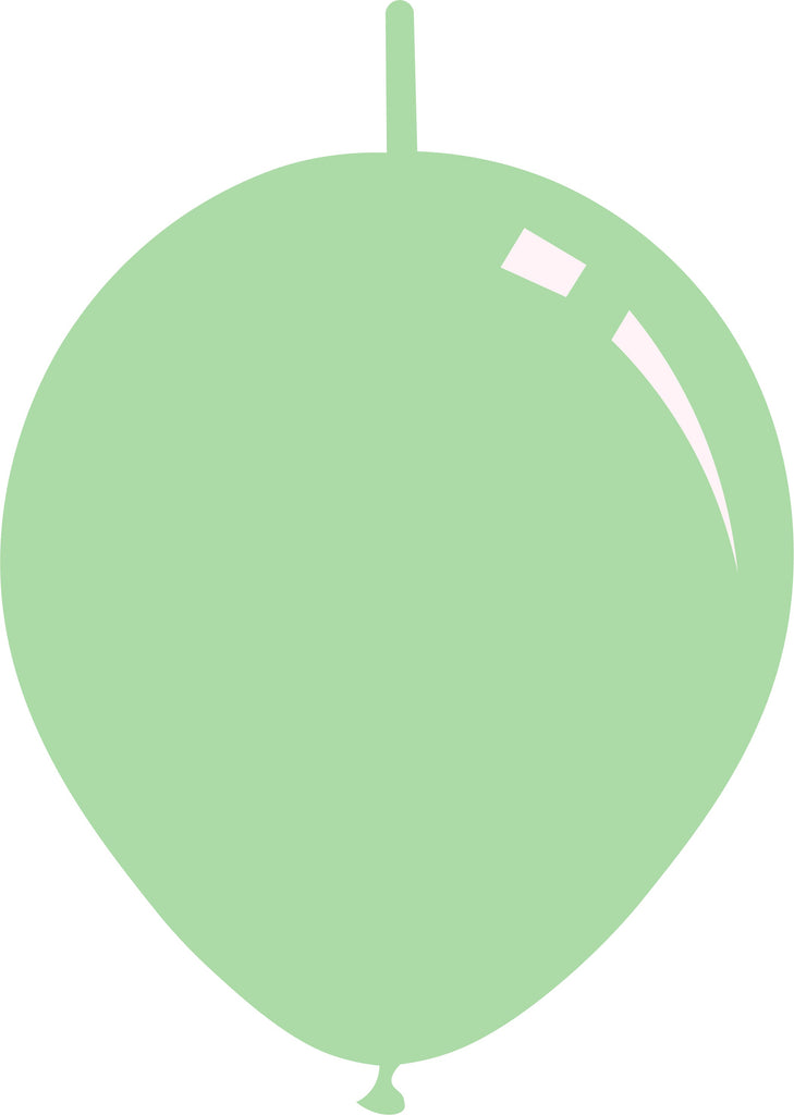 11" Deco Matte Mint Green Decomex Linking Latex Balloons (100 Per Bag)