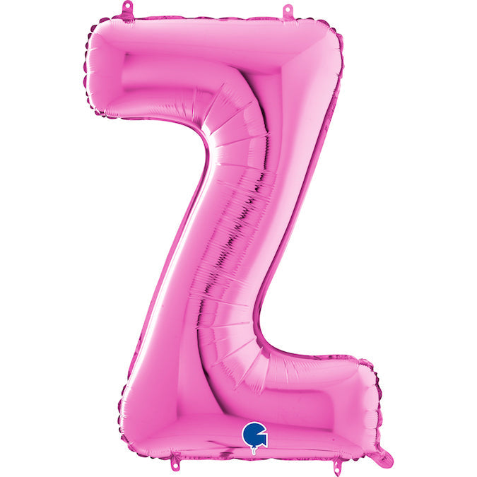 26" Midsize Letter Shape Z Fuchsia Foil Balloon