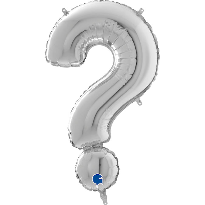 26" Symbol Question Mark Silver Foil Balloon