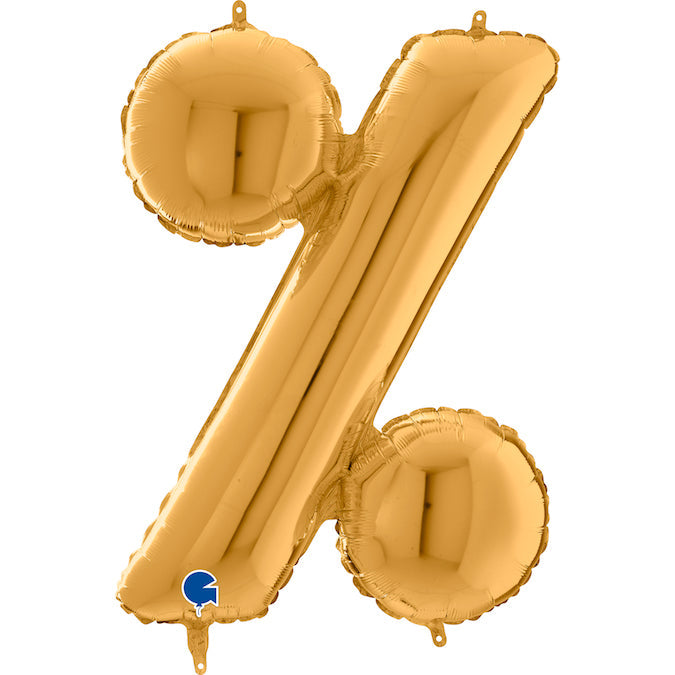 26" Symbol Percentage Gold Foil Balloon
