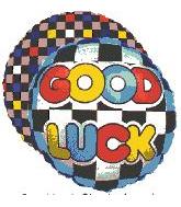 4" Airfill Only Good Luck Checkerboard Balloon