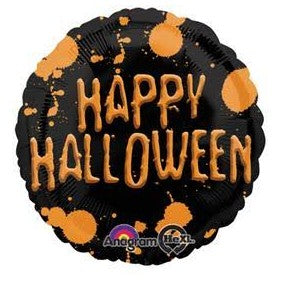 18" Happy Halloween Splatter Foil Balloon