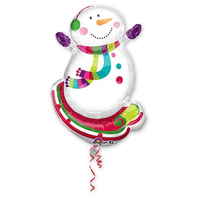 36" SuperShape Smiley Snowman Balloon