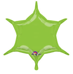 22" Lime 6-Point Star Foil Balloon