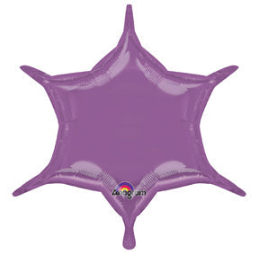 22" Lilac 6-Point Star Foil Balloon
