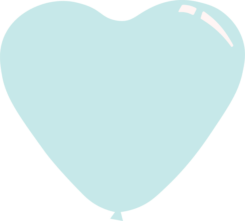 7" Deco Sky Blue Decomex Heart Shaped Latex Balloons (100 Per Bag)