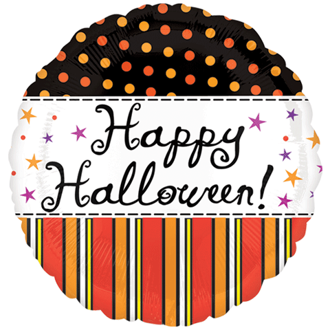 18" Halloween Dots & Stripes Balloon