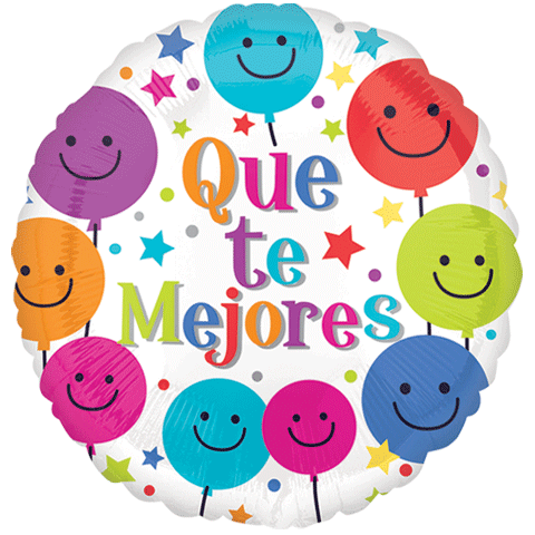 18" Que Te Mejores Smiley Balloons (Spanish)