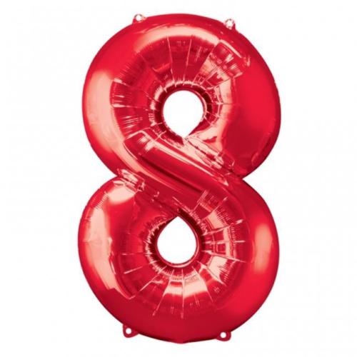 33" Anagram Brand SuperShape 8 Red Balloon Packaged