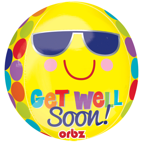 16" Bright Sunny Get Well Orbz Balloons