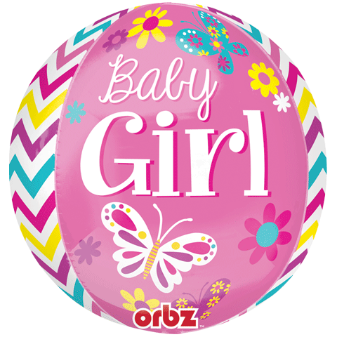 16" Beautiful Baby Girl Orbz Balloons