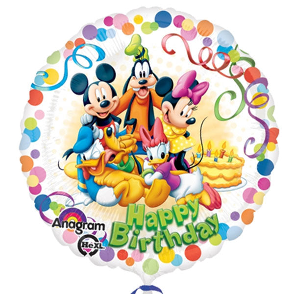 18" Mickey & Friends Party Happy Birthday Balloon