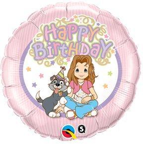 18" Precious Girls Club Happy Birthday Mylar Balloon
