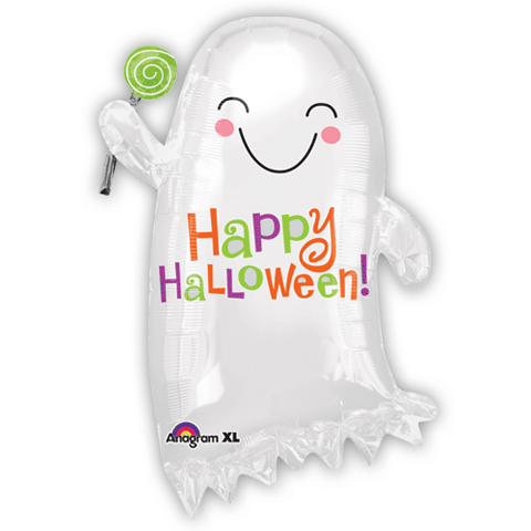 22" Junior Shape Ghost with Candy Balloon Packaged