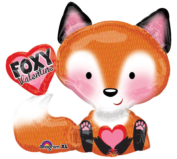 28" SuperShape Foxy Valentine Balloon Packaged